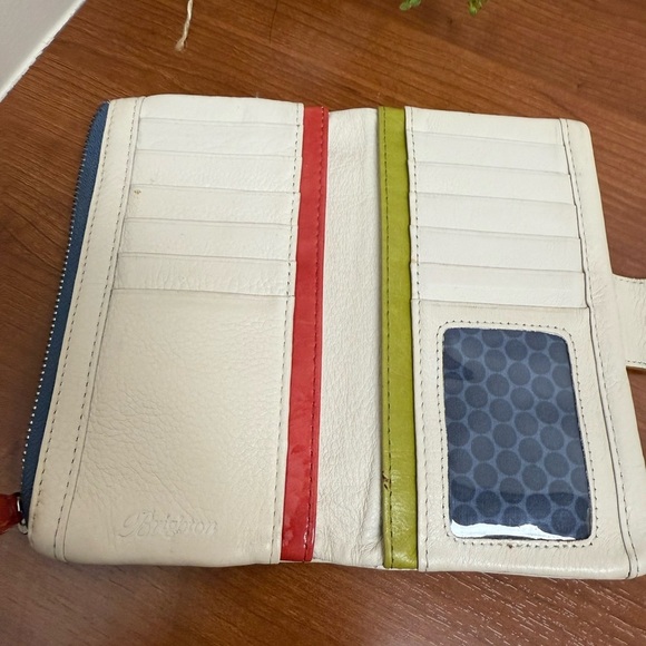 Brighton Leather Wallet White With multicolor Braided band around - Picture 11 of 16